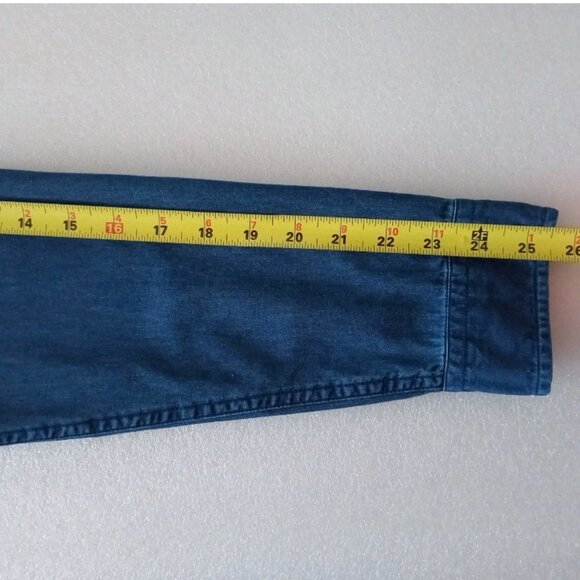 US Polo Assn Mens Denim Button Up Shirt Long Sleeve Medium Blue Casual Western L - Picture 6 of 8